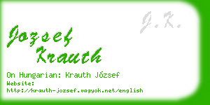 jozsef krauth business card